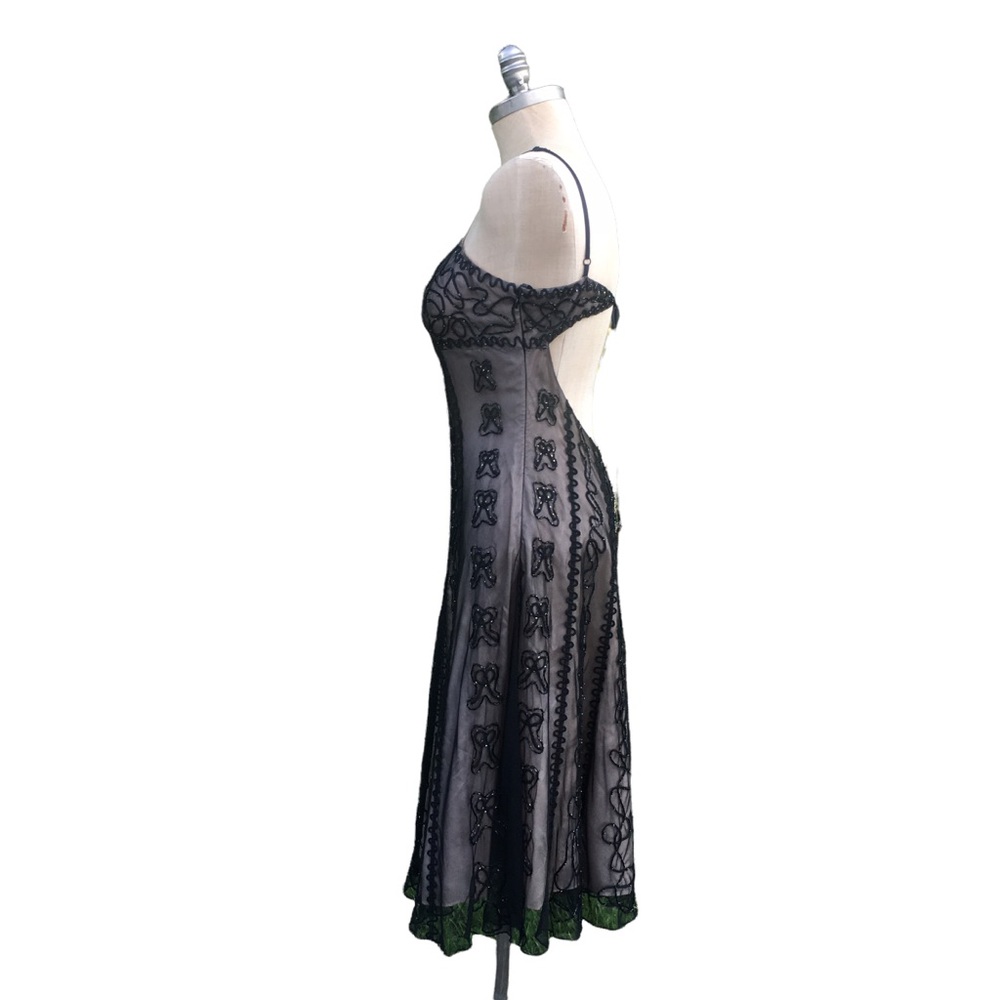 NIKI LAVIS Beautiful formal evening gown mid length Size 8 Black, AB Glass Beads - Picture 2 of 11